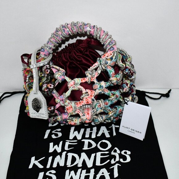 Kurt Geiger London SMALL Macrame Crystal Clutch in Wine #2038256999 NWT Details: - Picture 1 of 7